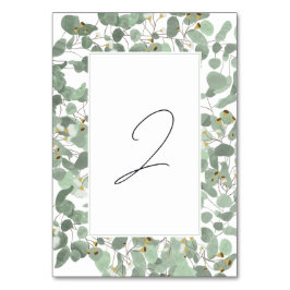 Numeração De Mesa Casamento de Watercolor Eucalyptus Greenery Blosso