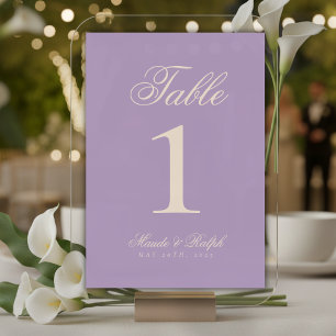 Numeração De Mesa Casamento de Wisteria de Lavanda Moderna Simples