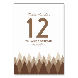 Numeração De Mesa Casamento de Woodland da Floresta Castanha