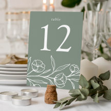 Casamento Desenhado Floral Verde Sálvia