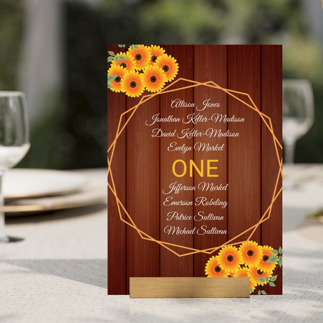 Numeração De Mesa Casamento do Girassol Rústico (Criador carregado)