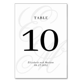 Numeração De Mesa Casamento do Monograma Branco de Ilegante