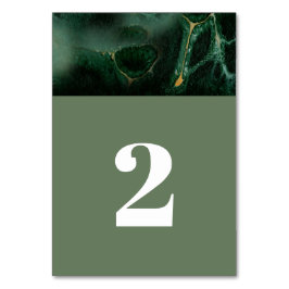 Numeração De Mesa Casamento do Monograma Verde Moderno