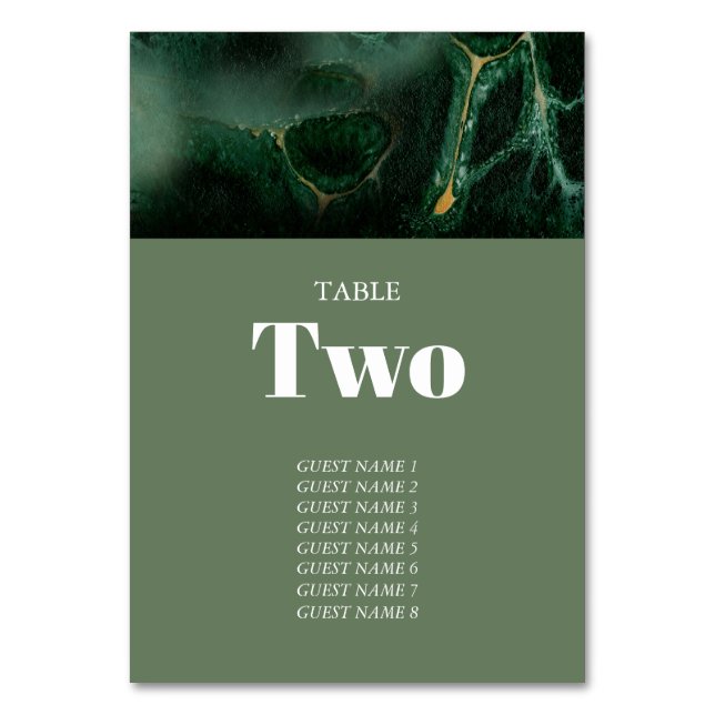 Numeração De Mesa Casamento do Monograma Verde Moderno (Frente)