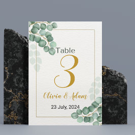 Numeração De Mesa Casamento do Número da Tabela Eucalyptus Verde