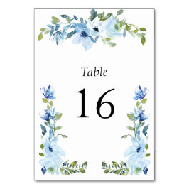 Numeração De Mesa casamento do quadro floral azul-moderno