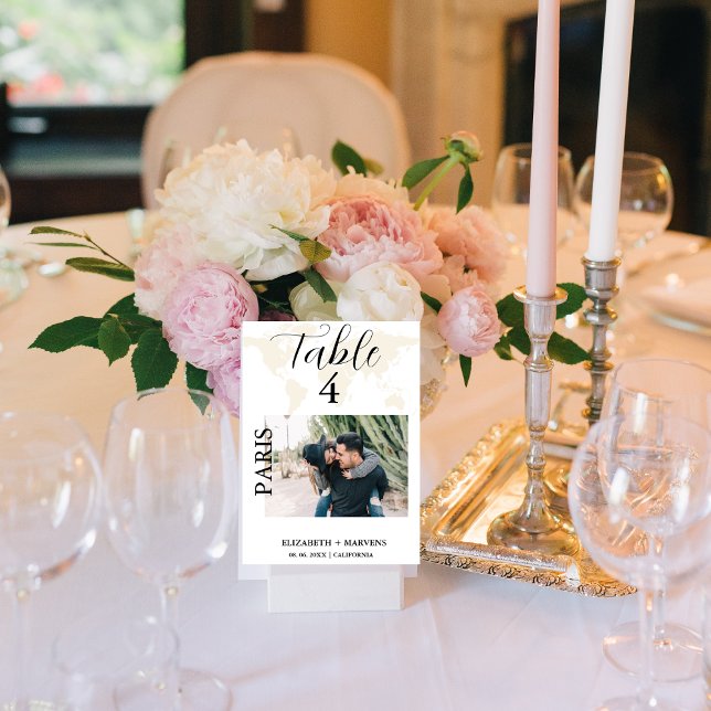 Numeração De Mesa Casamento do tema do viagem de Destino Moderno (Criador carregado)