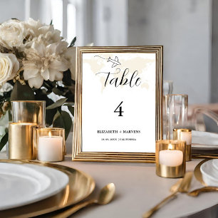 Numeração De Mesa Casamento do tema do viagem do Moderno DEstimn