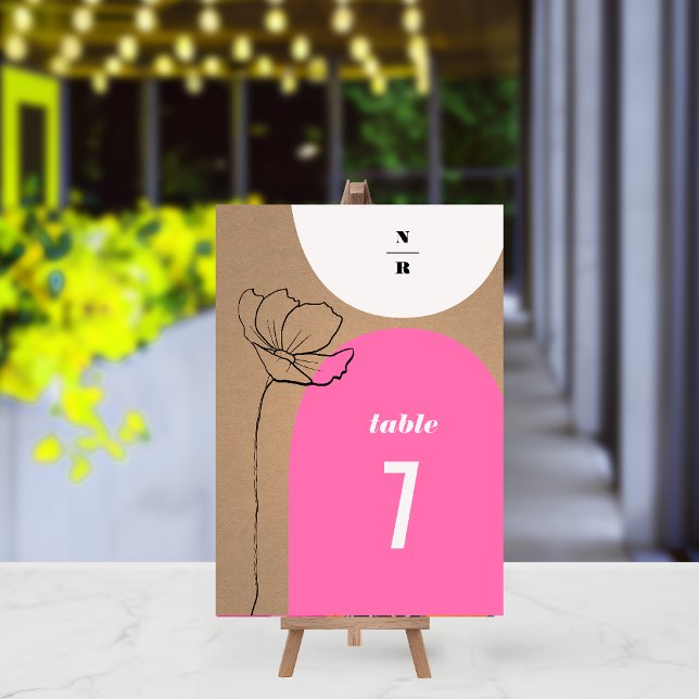 Numeração De Mesa Casamento dos Monogramas Cor-de-Rosa dos Arcos Flo (Criador carregado)