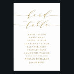 Numeração De Mesa Casamento Dourado com Assentos Minimalistas<br><div class="desc">Plano personalizável de número de assentos da tabela. Ele apresenta uma escrita branca marinho e tipografia clássica. Personalize adicionando seus próprios detalhes. Este plano minimalista de assentos de mesas é perfeito para casamentos,  chás de fraldas,  chás de panela,  aniversários e muito mais.</div>