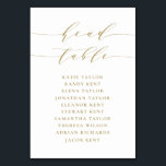 Numeração De Mesa Casamento Dourado com Assentos Minimalistas<br><div class="desc">Plano personalizável de número de assentos da tabela. Ele apresenta uma escrita branca marinho e tipografia clássica. Personalize adicionando seus próprios detalhes. Este plano minimalista de assentos de mesas é perfeito para casamentos,  chás de fraldas,  chás de panela,  aniversários e muito mais.</div>