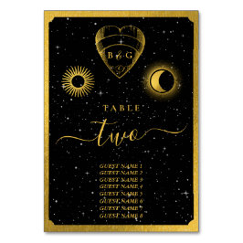 Numeração De Mesa Casamento Dourado das Estrelas Celestiais Crescent
