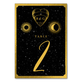 Numeração De Mesa Casamento Dourado das Estrelas Celestiais Crescent