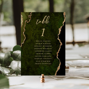 Numeração De Mesa Casamento Dourado de Agata Verde-Oliva