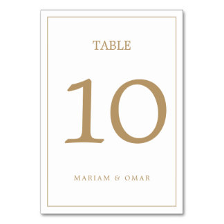 Numeração De Mesa Casamento Dourado de Borda Minimalista Elegante