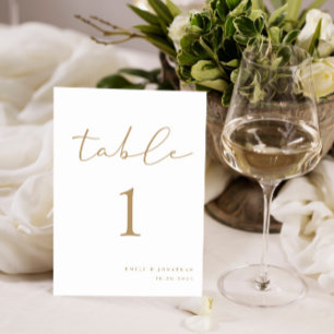 Numeração De Mesa Casamento Dourado de Champanhe Elegante