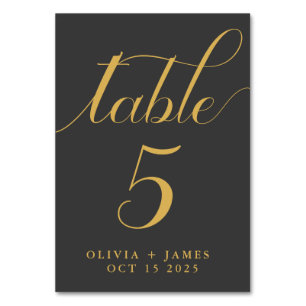 Numeração De Mesa Casamento Dourado de Fotografia de Script de Calig