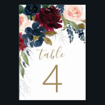 Numeração De Mesa Casamento Dourado de Prata Rosa Espelhada com mari<br><div class="desc">O design apresenta belos elementos florais de aquarela (rosas de peônias,  vários elegantes elementos de rosa em inglês,  etc.) em tons de vermelho borrado,  cor-de-rosa pincelada,  azul marinho e mais sobre verde de eucalipto,  elementos de folha e mais em tons de ouro verde,  prata e antigo.</div>