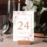Numeração De Mesa Casamento Dourado de Rosa de Aquarela Floral Rosa<br><div class="desc">Por que não pensar em colocar todo o humor para o seu grande dia com convites para casamento cor-de-rosa? Rosa é a cor do amor e romance, então ele faz a escolha perfeita para a sua papelaria de casamento. Este convite de casamento floral cor-de-água rosa me traz à mente florais...</div>
