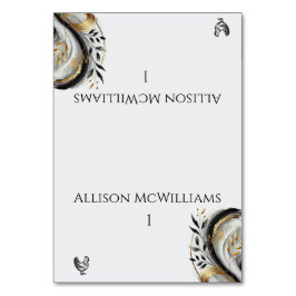 Numeração De Mesa Casamento Dourado e branco preto moderno - Aves de