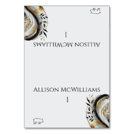 Numeração De Mesa Casamento Dourado e branco preto moderno - Porco