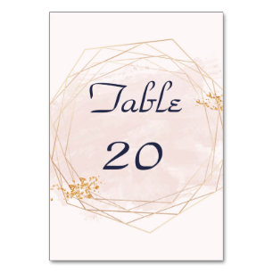 Numeração De Mesa Casamento Dourado e Cor-de-rosa