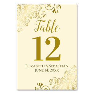 Numeração De Mesa Casamento Dourado e elegante