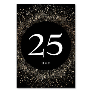Numeração De Mesa Casamento Dourado e Preto de Mão Branca Formal