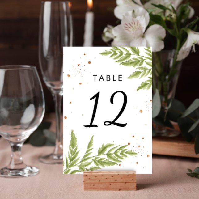 Numeração De Mesa Casamento Dourado e Verde Moderno Elegante (Criador carregado)