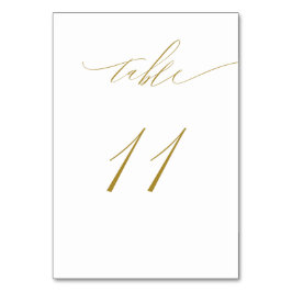 Numeração De Mesa Casamento Dourado Elegante 11, branco minimalista