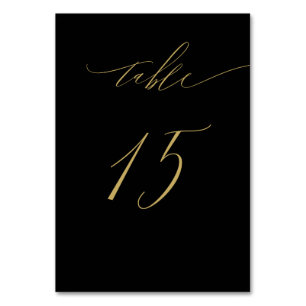 Numeração De Mesa Casamento Dourado Elegante 15 Minimalista Preto