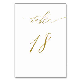 Numeração De Mesa Casamento Dourado Elegante 18, branco minimalista