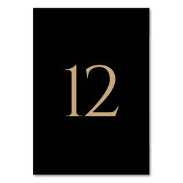 Numeração De Mesa Casamento Dourado Mínimo Moderno Preto