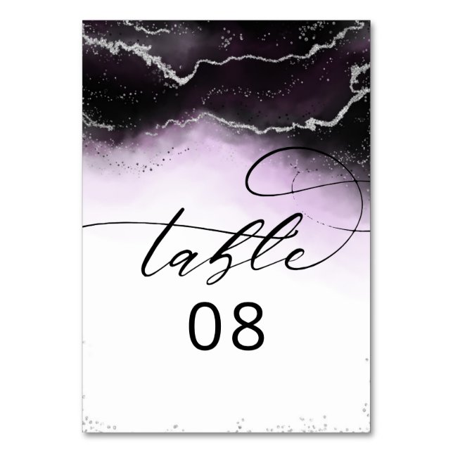 Numeração De Mesa Casamento Dourado ultra violeta da Eteal Mist Ombr (Frente)