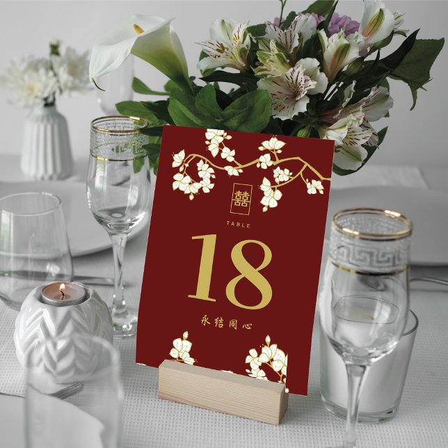 Numeração De Mesa Casamento Dupla Felicidade Flores de Pêssego e Ame (Criador carregado)