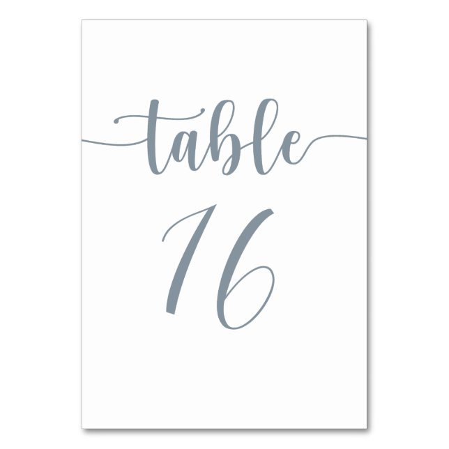 Numeração De Mesa Casamento Dusty Blue Moderno Simples (Frente)