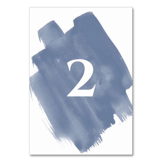 Numeração De Mesa Casamento Dusty Blue Watercolor (Frente)