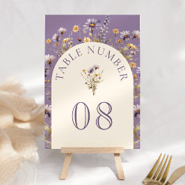 Numeração De Mesa Casamento Dusty Purple Boho Wildflower