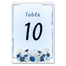 Numeração De Mesa Casamento Elegância Botânica Azul