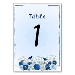 Numeração De Mesa Casamento Elegância Botânica Azul
