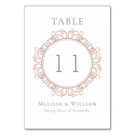 Numeração De Mesa Casamento elegante