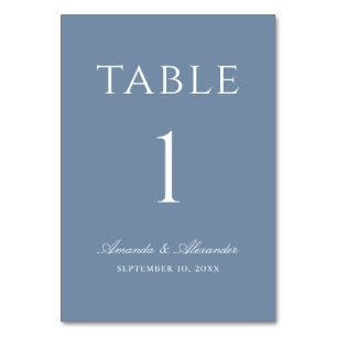 Numeração De Mesa Casamento Elegante Azul Empoeirado Clássico Cost
