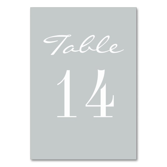 Numeração De Mesa Casamento Elegante Branco da Cinza Chic (Verso)
