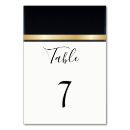 Numeração De Mesa Casamento elegante branco preto e ouro