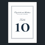 Numeração De Mesa Casamento Elegante Clássico e Simples<br><div class="desc">Perfeito para placas de mesa enquadradas. Composto de simples quadros revestidos de hetero com script cursivo clássico e tipografia serif. Tudo contra um pano de fundo de branco puro. Esses elementos são simples,  eternos e clássicos. Este foi projetado pelo White Paper Birch Co. exclusivo para Zazzle. Disponível aqui: http://www.zazzle.com/store/whitepaperbirch</div>