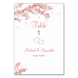 Numeração De Mesa Casamento Elegante com Flor de Cerejeira