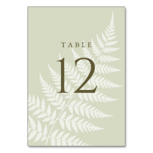 Numeração De Mesa Casamento Elegante com Verde Sage e Samambaia Bran