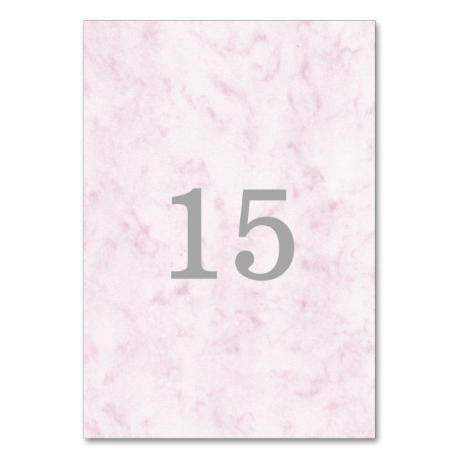 Numeração De Mesa Casamento Elegante Cor-de-Rosa Esbranquiçada (Frente)