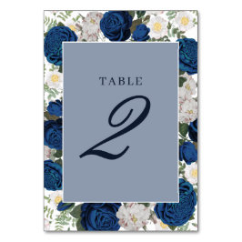 Numeração De Mesa Casamento Elegante De Aquarela Azul Moderno