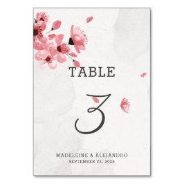 Numeração De Mesa Casamento elegante de cereja rosa romântica flores
